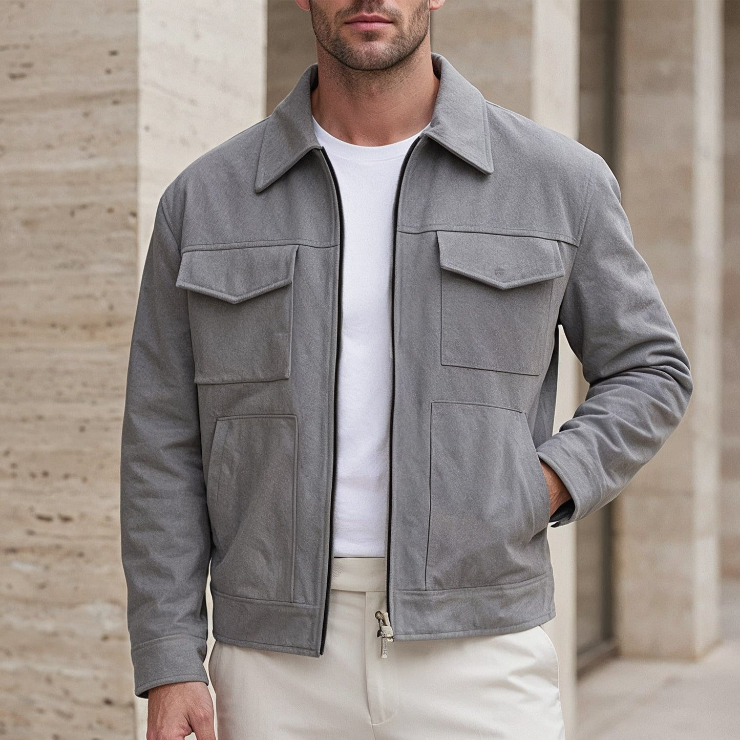 Matteo Bellini Suede Utility Jacket