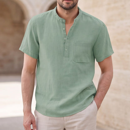 Matteo Bellini Linen Henley Shirt