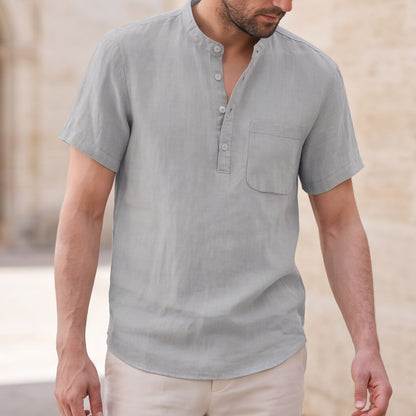Matteo Bellini Linen Henley Shirt