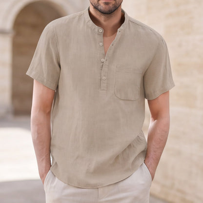 Matteo Bellini Linen Henley Shirt
