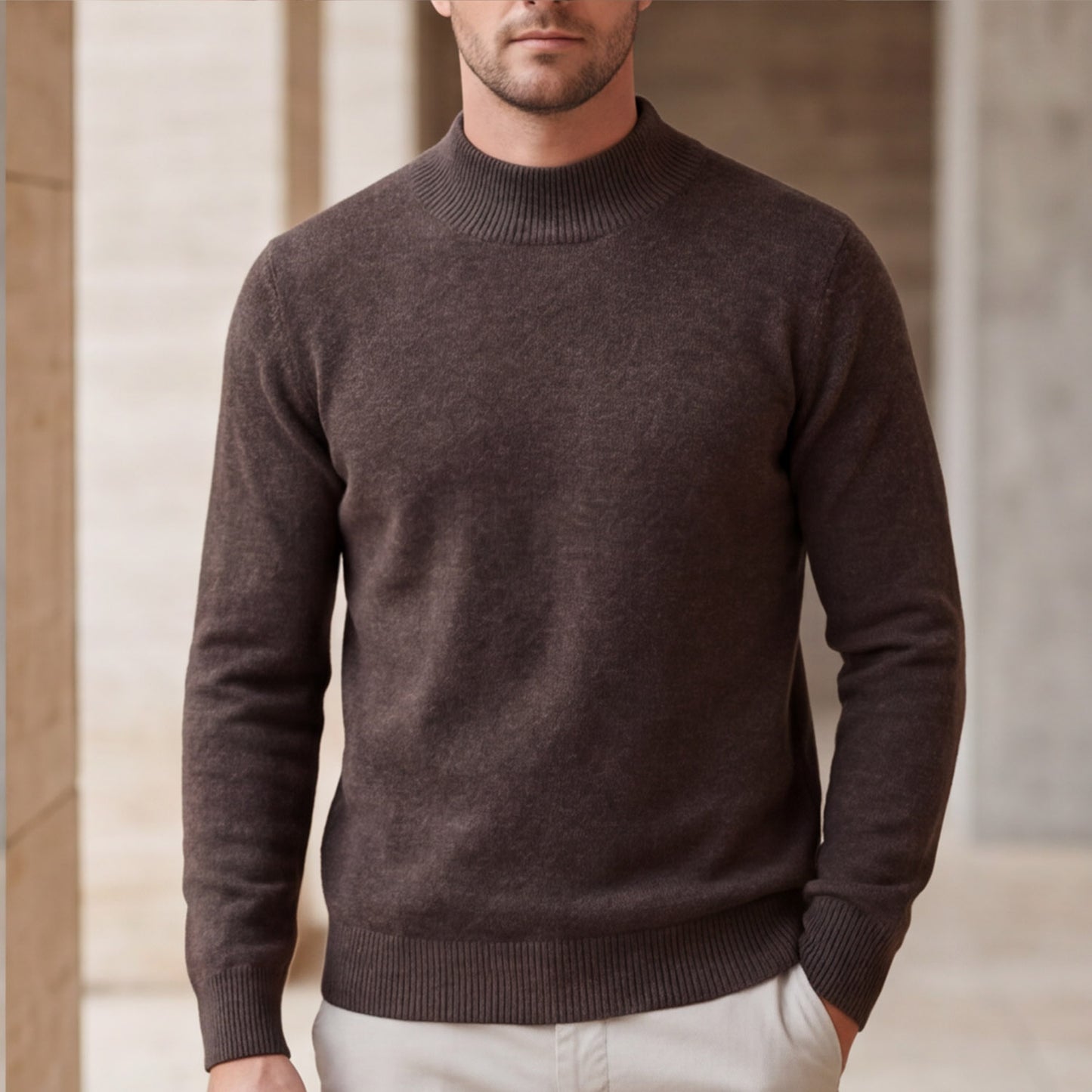 Matteo Bellini Merino Mock Neck Sweater