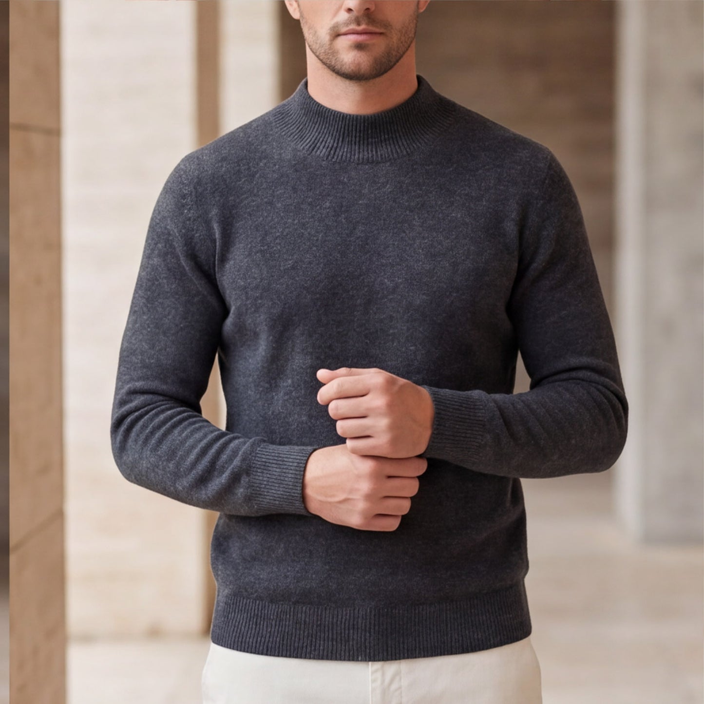 Matteo Bellini Merino Mock Neck Sweater