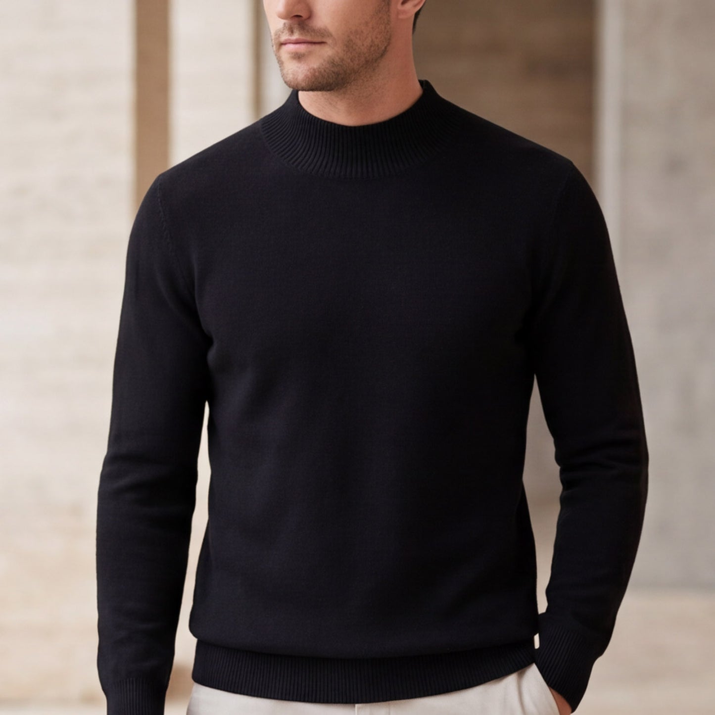Matteo Bellini Merino Mock Neck Sweater