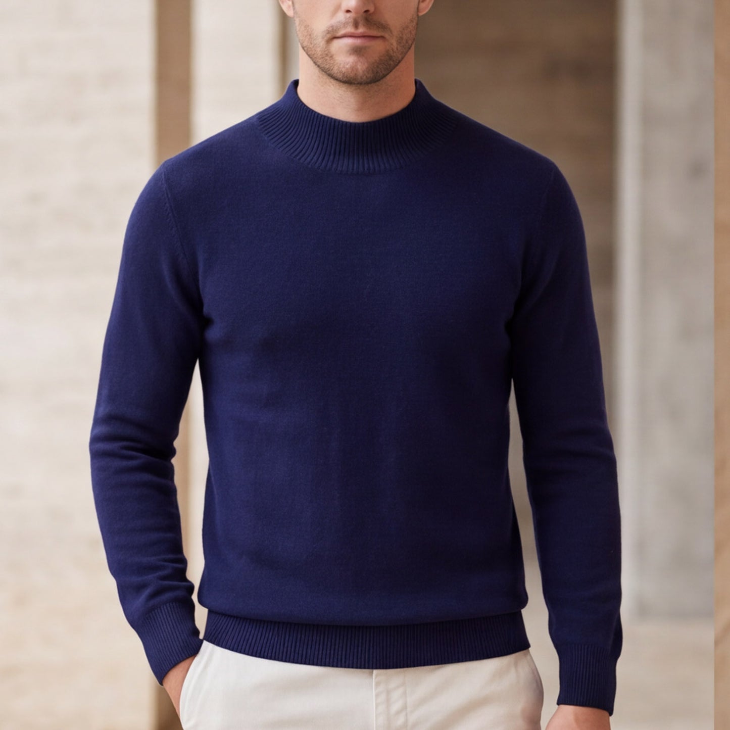 Matteo Bellini Merino Mock Neck Sweater